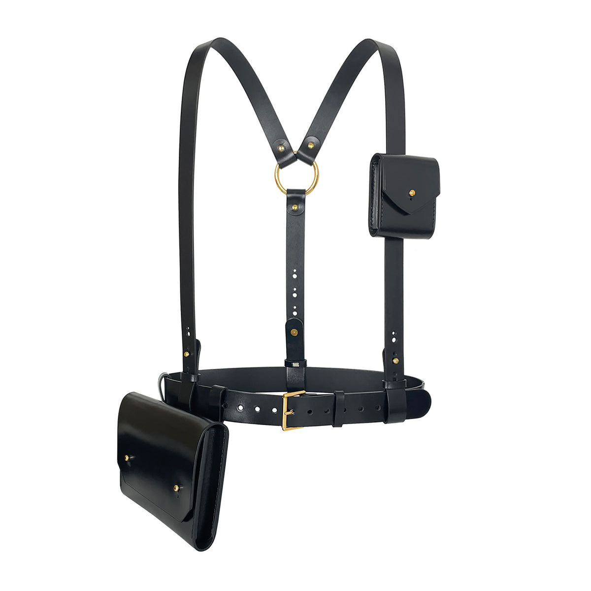 HAUTE CUIR - Black Double Bag Harness, buy at DOORS NYC