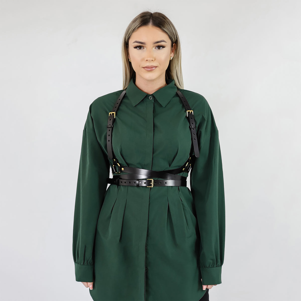 HAUTE CUIR - Black Double Belt Harness, buy at DOORS NYC