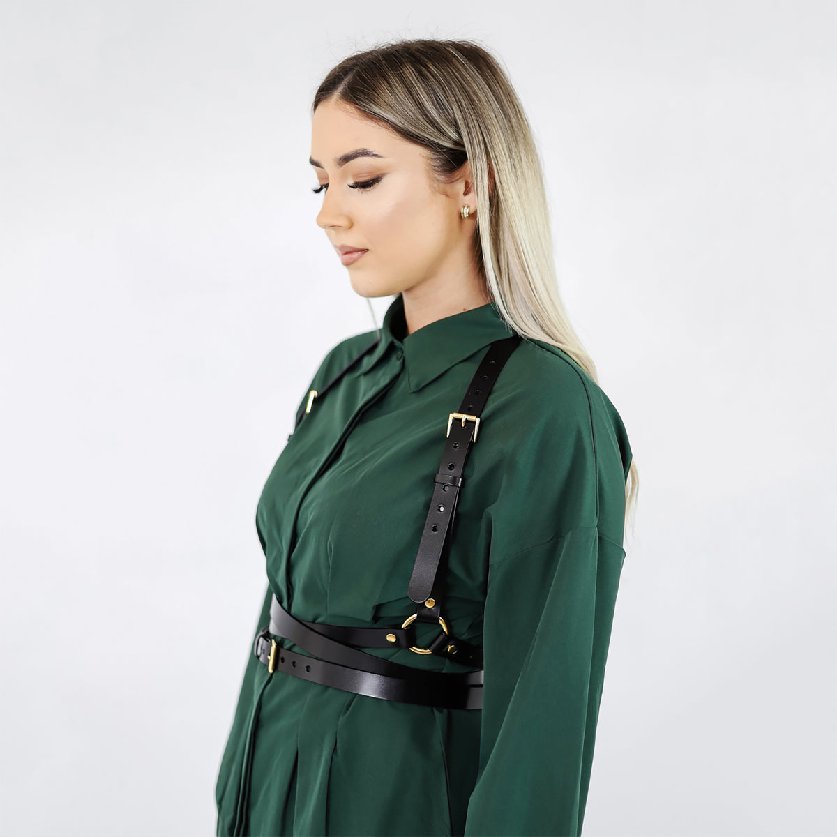 HAUTE CUIR - Black Double Belt Harness, buy at DOORS NYC