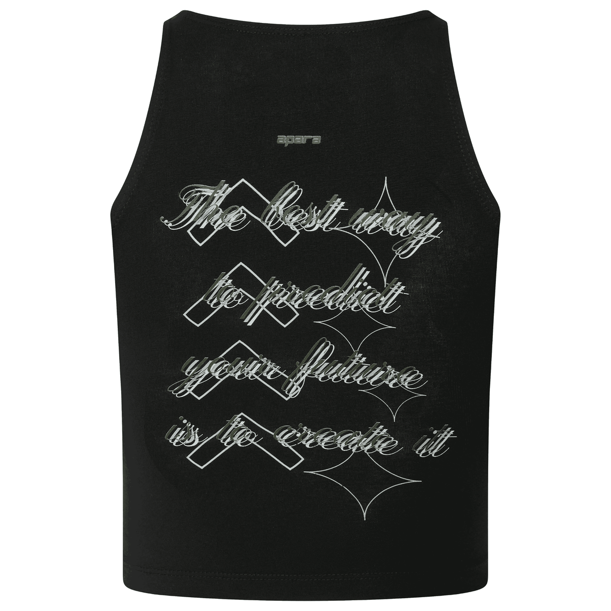 Rear view highlighting motivational print