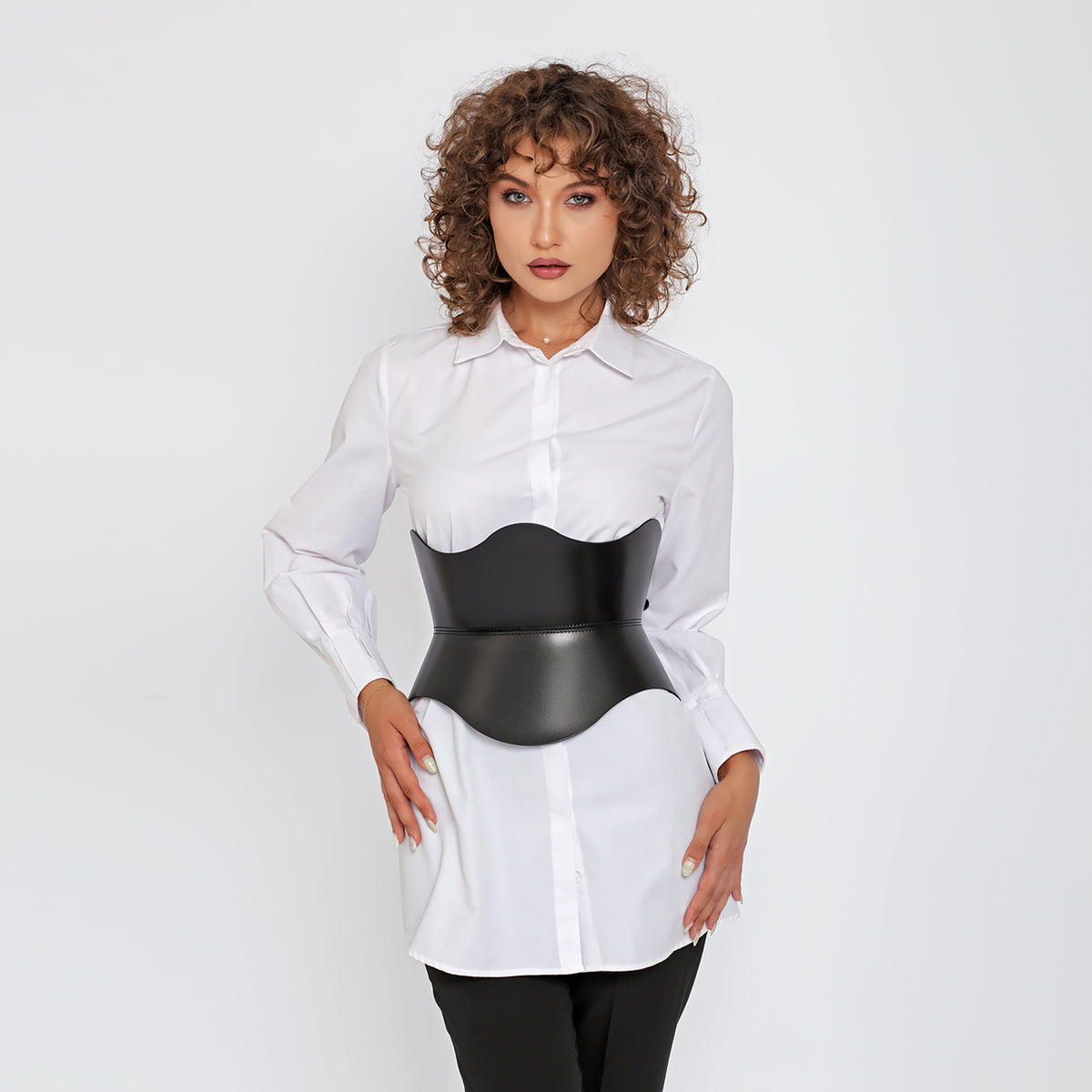 HAUTE CUIR - Black Leather Athena Corset, buy at DOORS NYC