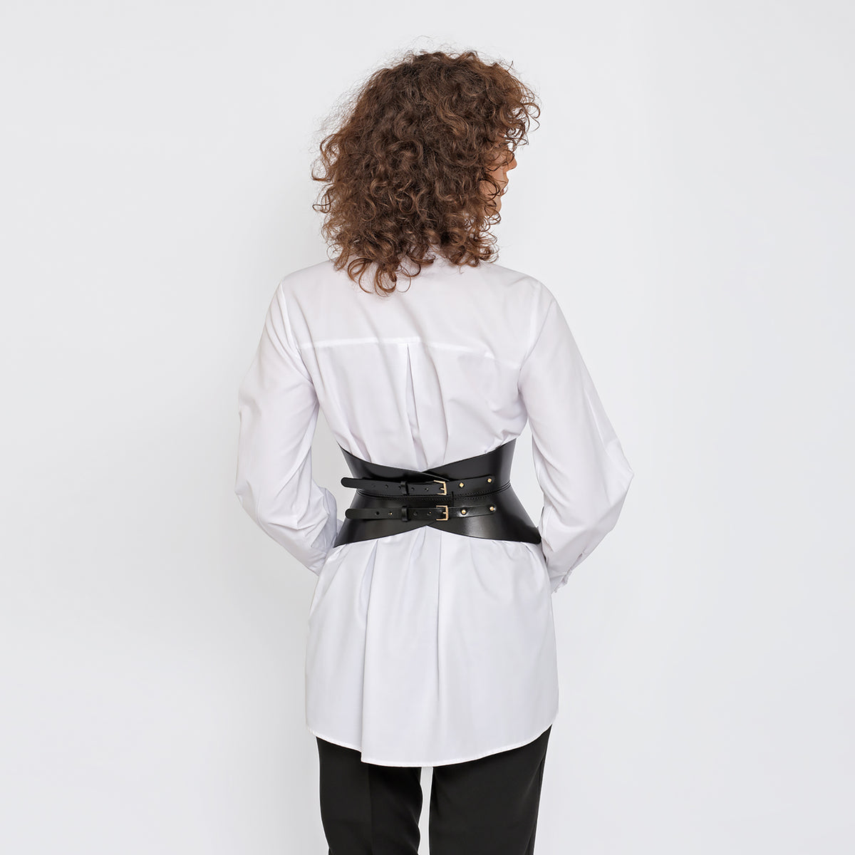 HAUTE CUIR - Black Leather Athena Corset, buy at DOORS NYC