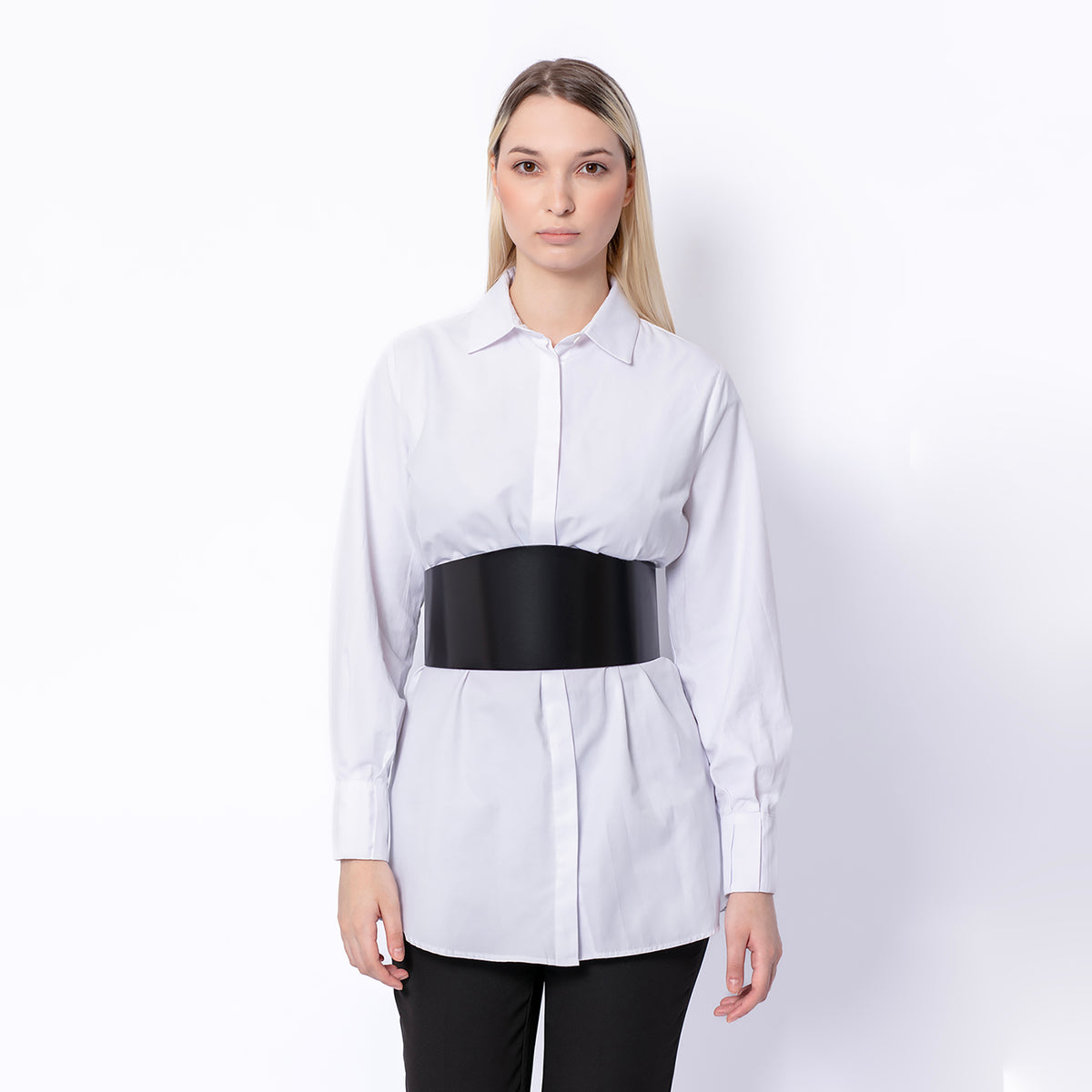 HAUTE CUIR - Black Leather Corset Belt, buy at DOORS NYC