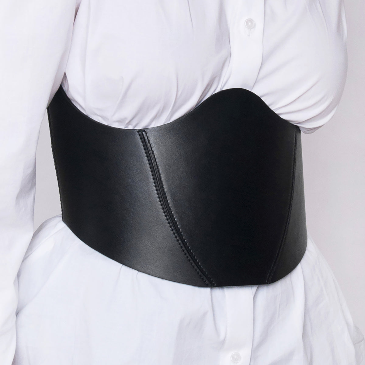 HAUTE CUIR - Black Leather Underbust Corset, buy at DOORS NYC