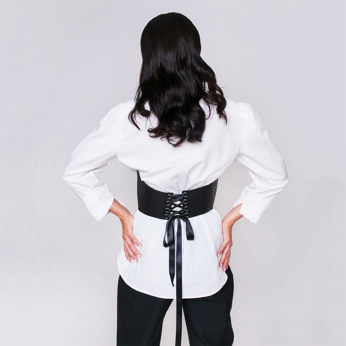 HAUTE CUIR - Black Leather Underbust Corset, buy at DOORS NYC