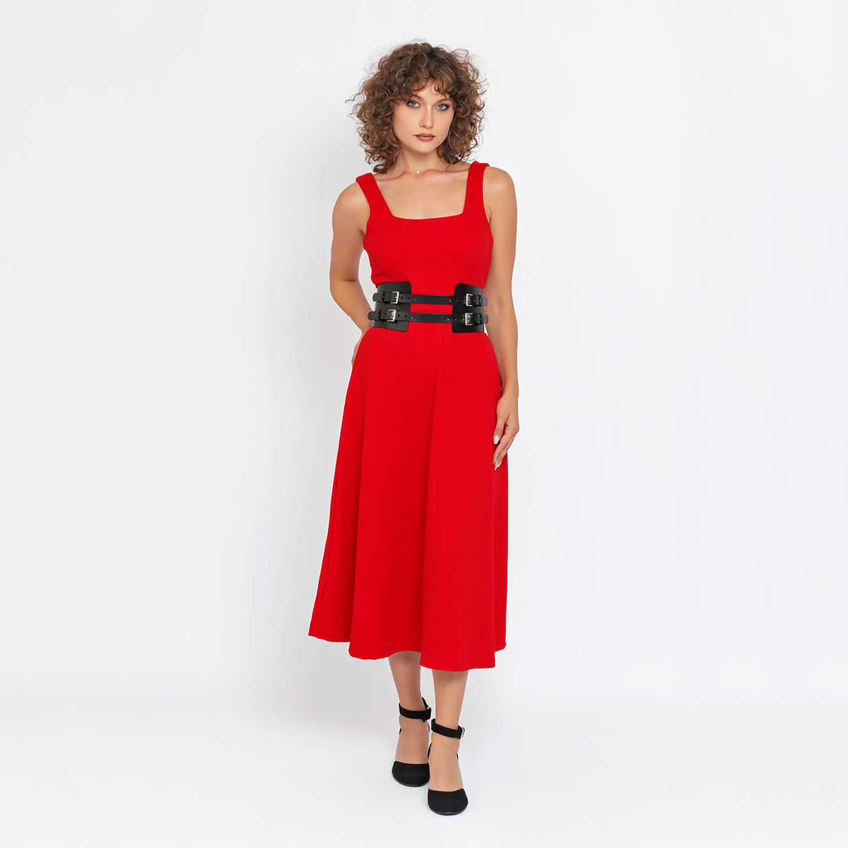 HAUTE CUIR - Black Maia Corset Belt, buy at DOORS NYC
