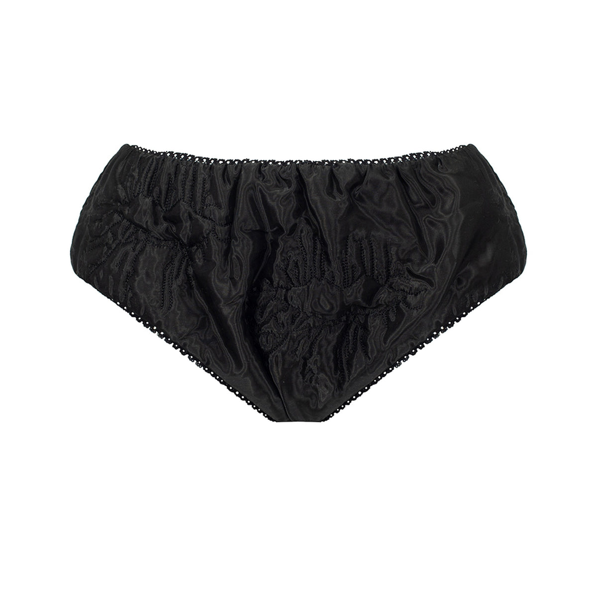 Black padded organza micro shorts with quilted lips by MASHAT