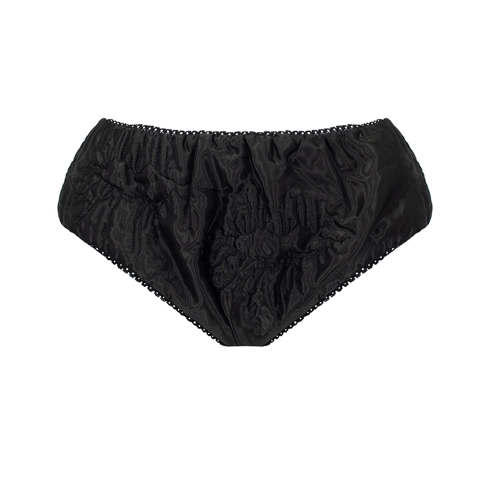 Black padded organza micro shorts with quilted lips by MASHAT