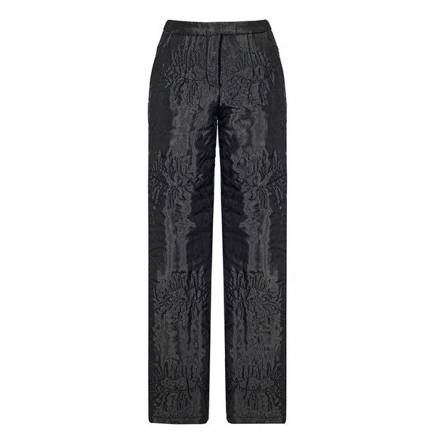 Black Organza Straight Pants