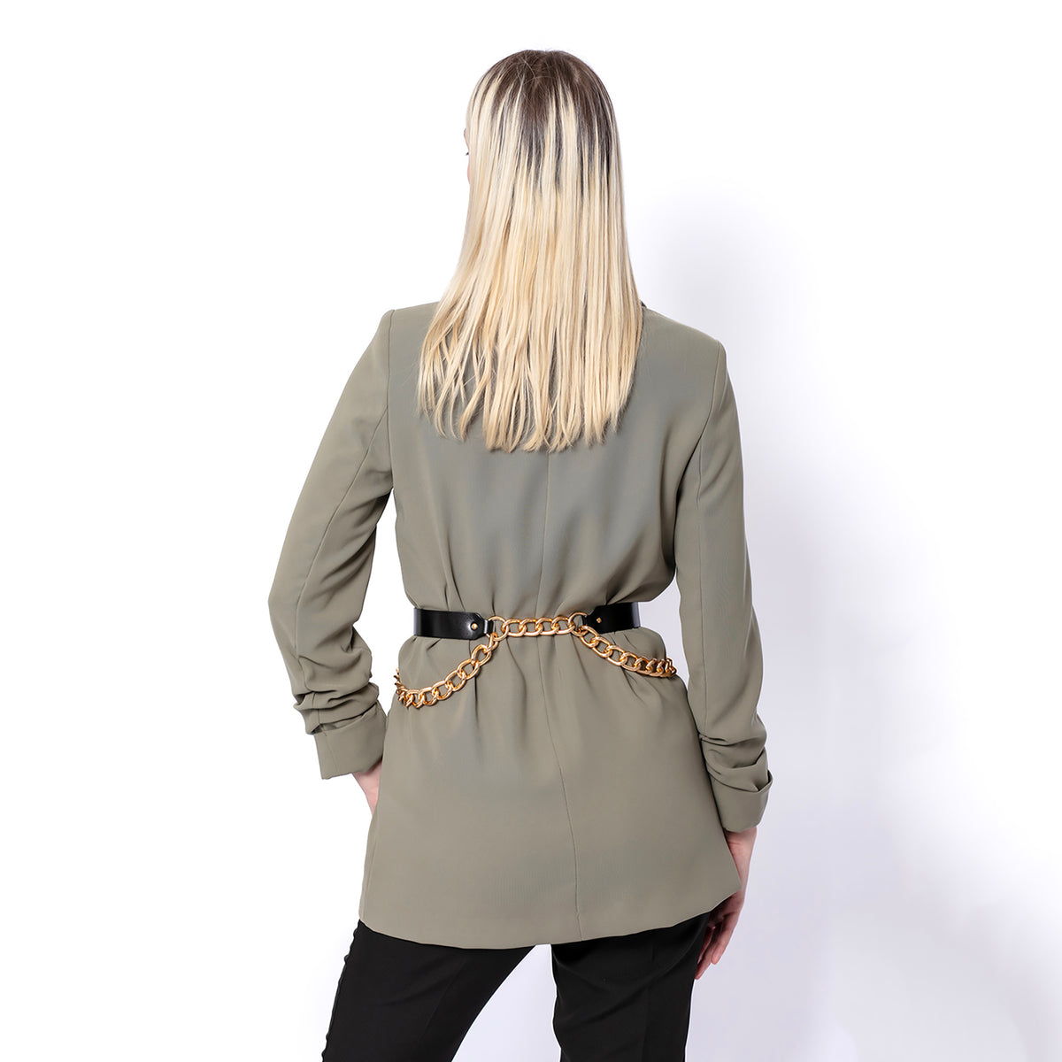 HAUTE CUIR - Black Slim Chained Belt, buy at DOORS NYC