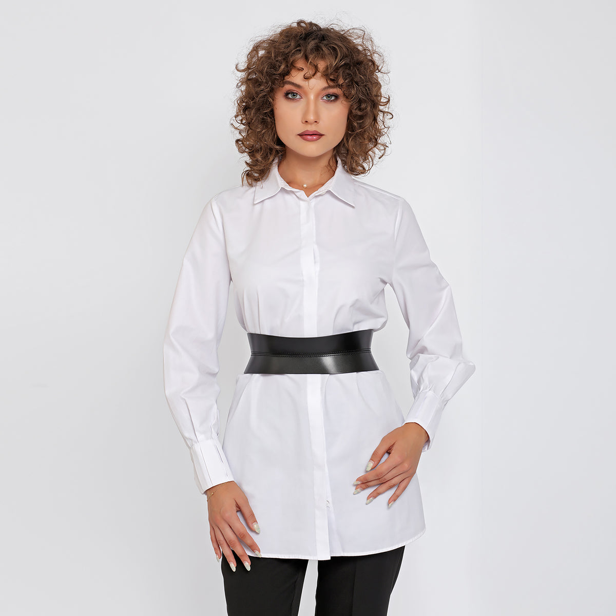 HAUTE CUIR - Black Slim Corset Belt, buy at DOORS NYC