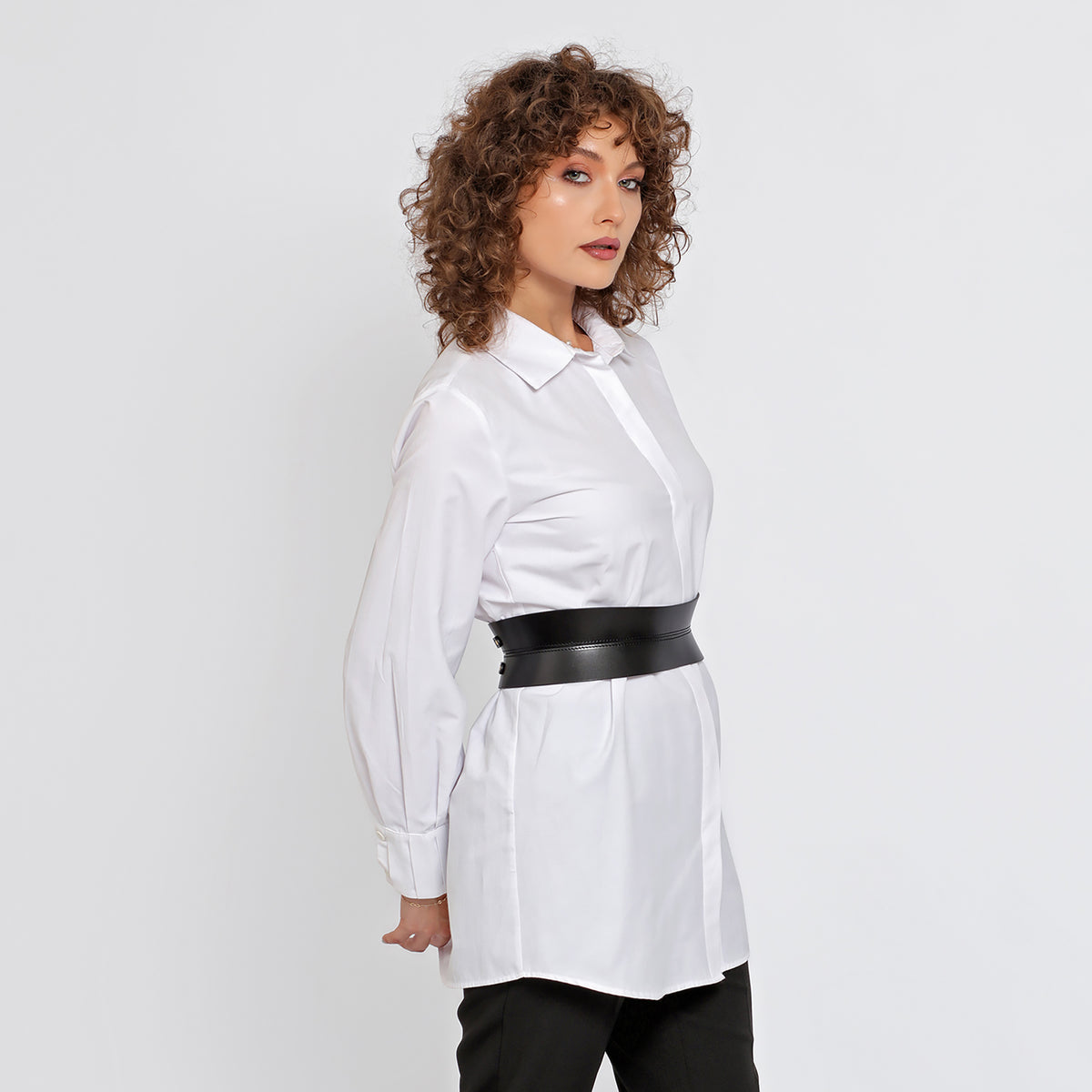 HAUTE CUIR - Black Slim Corset Belt, buy at DOORS NYC