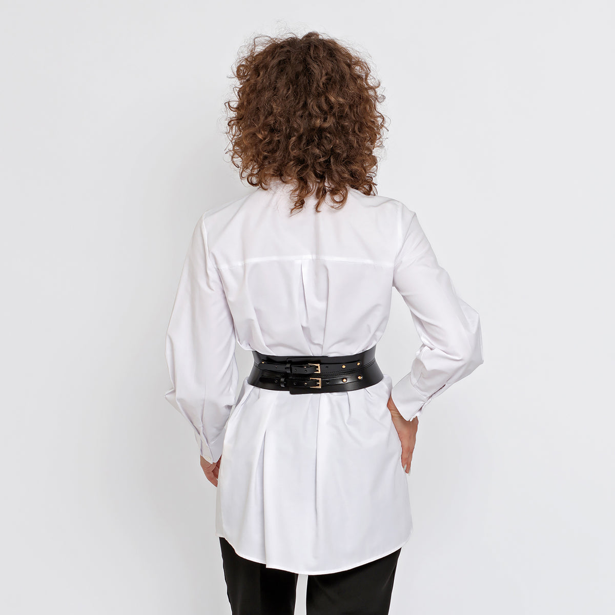 HAUTE CUIR - Black Slim Corset Belt, buy at DOORS NYC