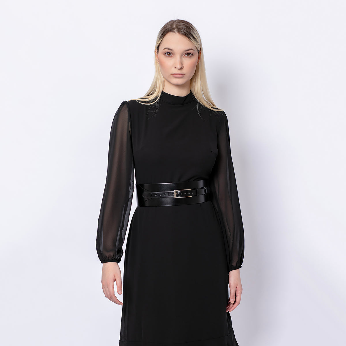 HAUTE CUIR - Black Wide Leather Belt, buy at DOORS NYC