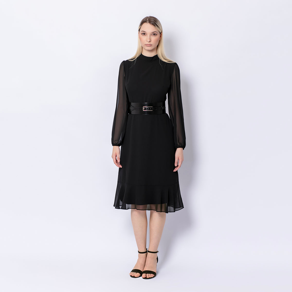 HAUTE CUIR - Black Wide Leather Belt, buy at DOORS NYC