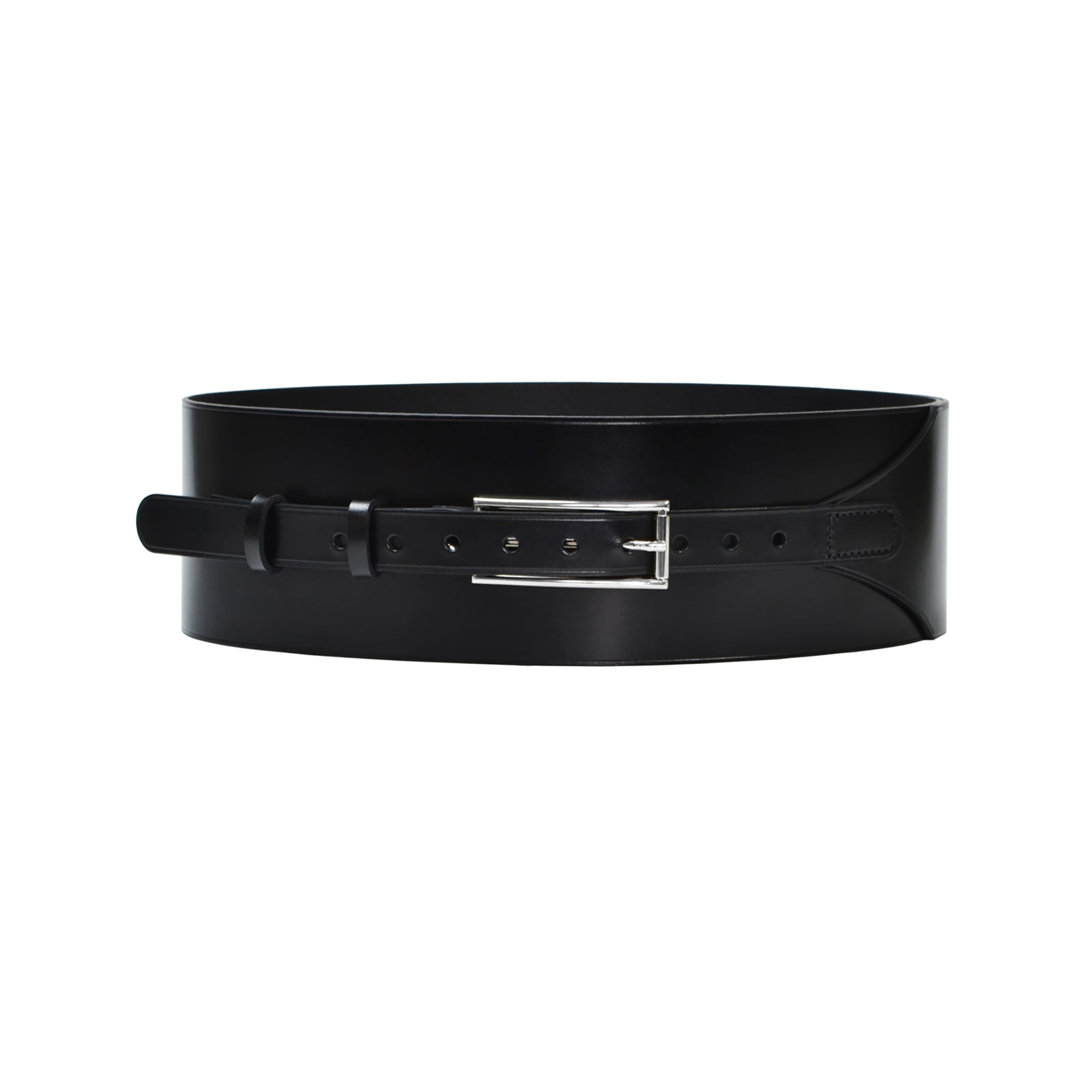 HAUTE CUIR - Black Wide Leather Belt, buy at DOORS NYC