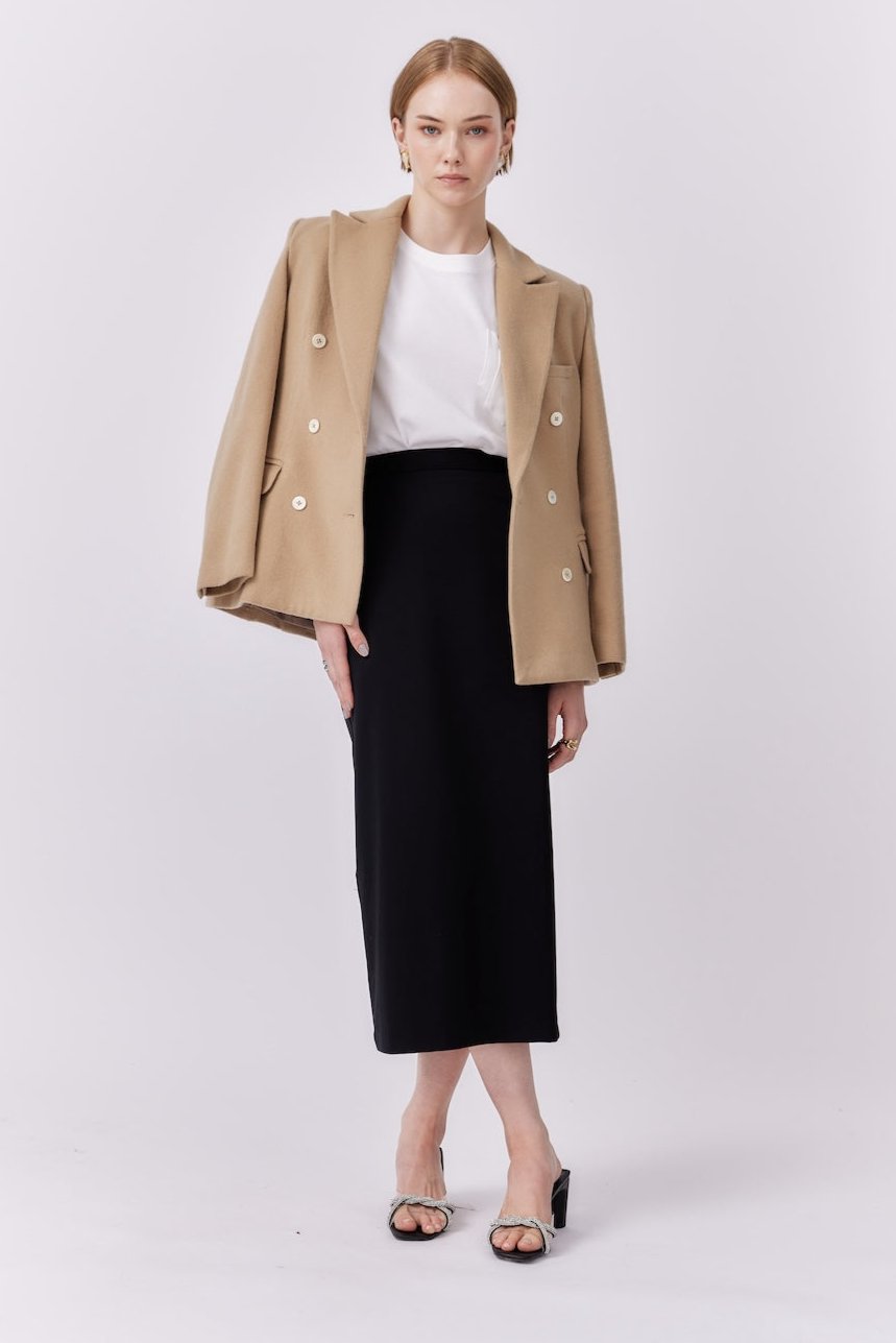 MNK ATELIER - Column Skirt | Black PR Sample at DOORS NYC PR showroom