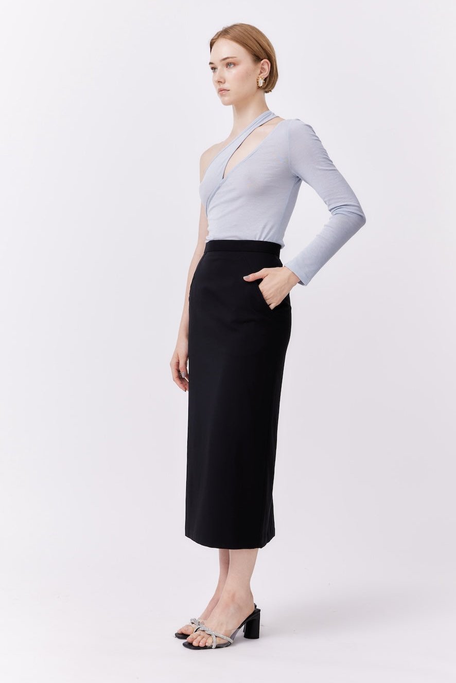 MNK ATELIER - Column Skirt | Black PR Sample at DOORS NYC PR showroom