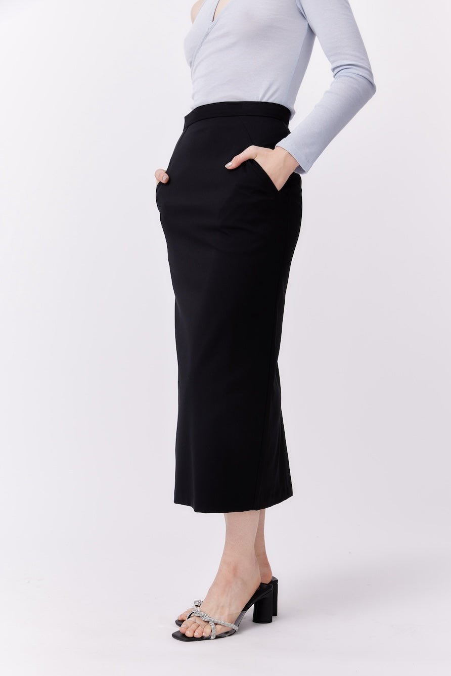 MNK ATELIER - Column Skirt | Black PR Sample at DOORS NYC PR showroom