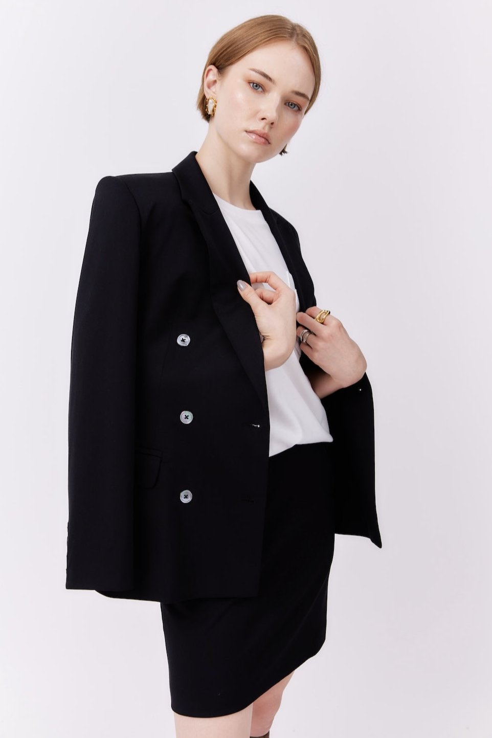 MNK ATELIER - Doubled-Breasted Blazer Black PR Sample at DOORS NYC PR showroom