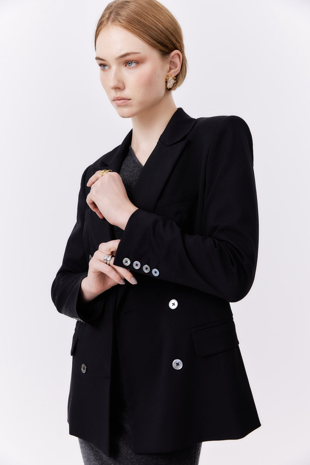 MNK ATELIER - Doubled-Breasted Blazer Black PR Sample at DOORS NYC PR showroom