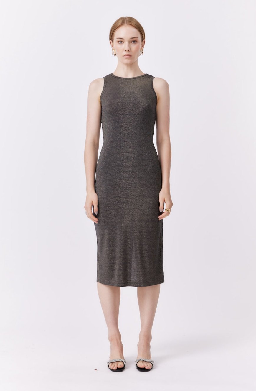 MNK ATELIER - Metallic Dress | Black, buy at DOORS NYC