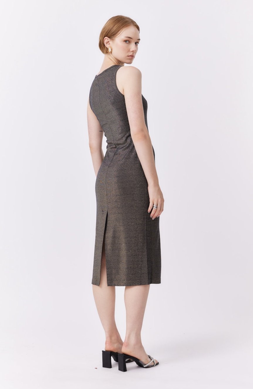 MNK ATELIER - Metallic Dress | Black, buy at DOORS NYC