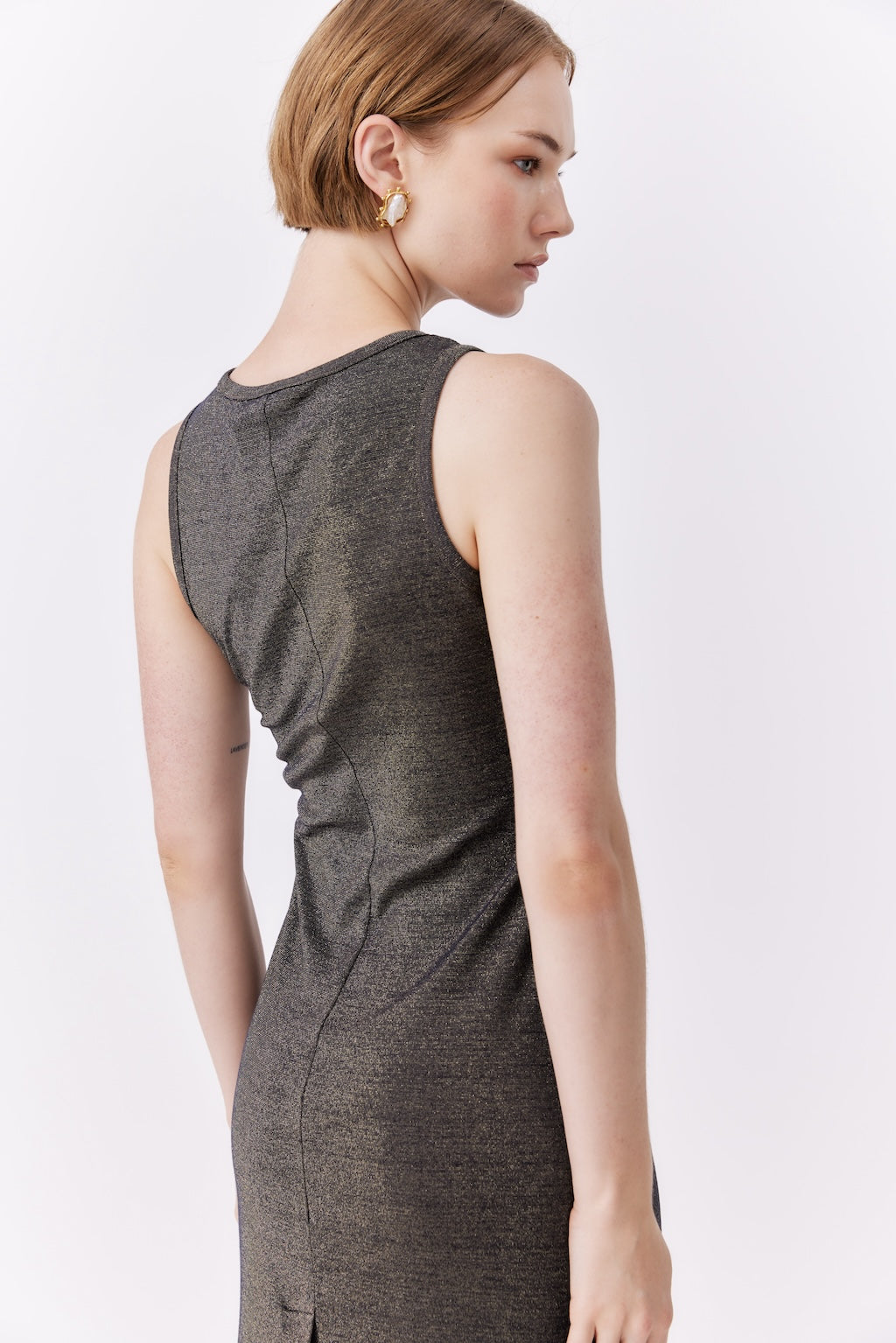 MNK ATELIER - Metallic Dress | Black, buy at DOORS NYC