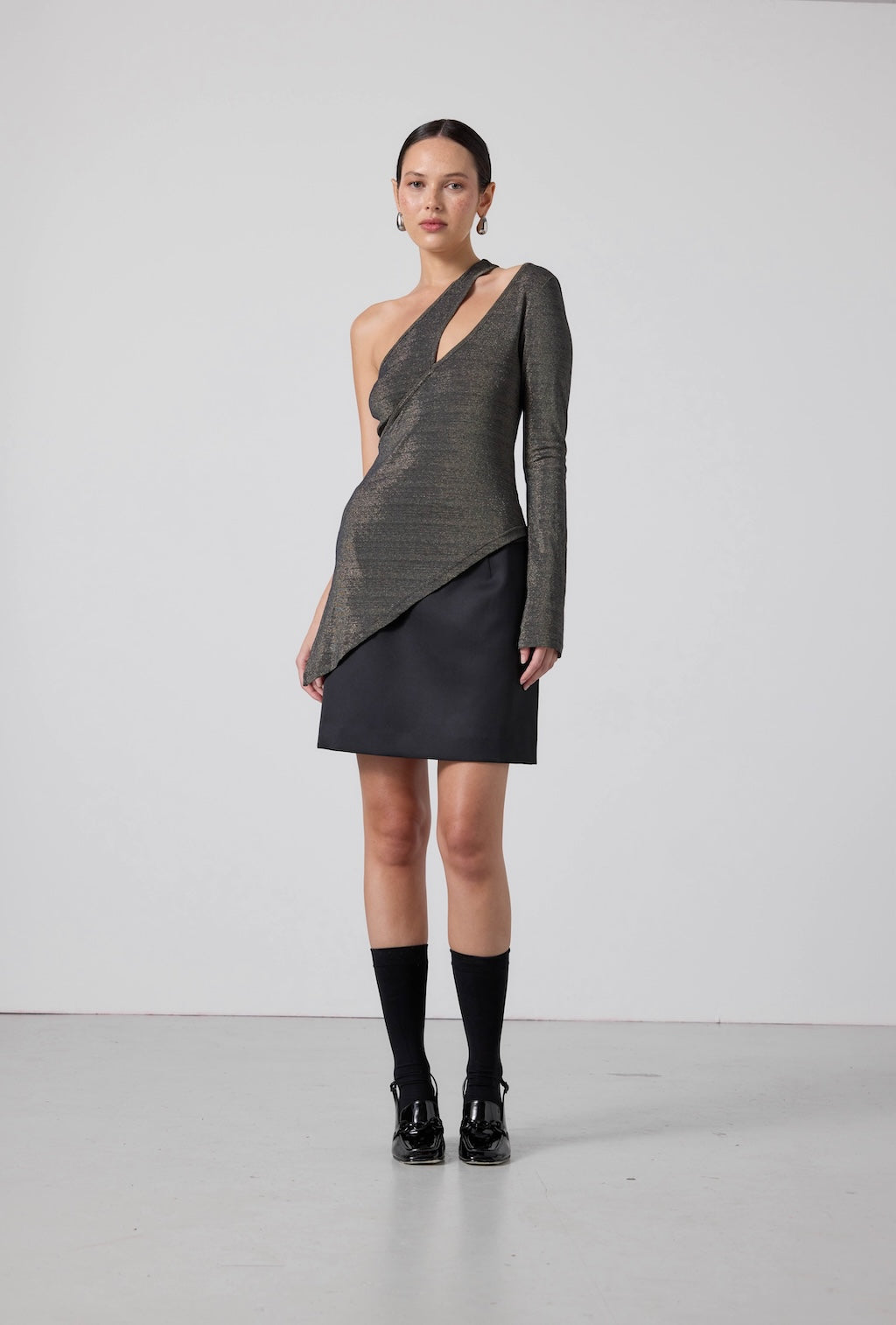 MNK ATELIER - Metallic Top | Black, buy at DOORS NYC