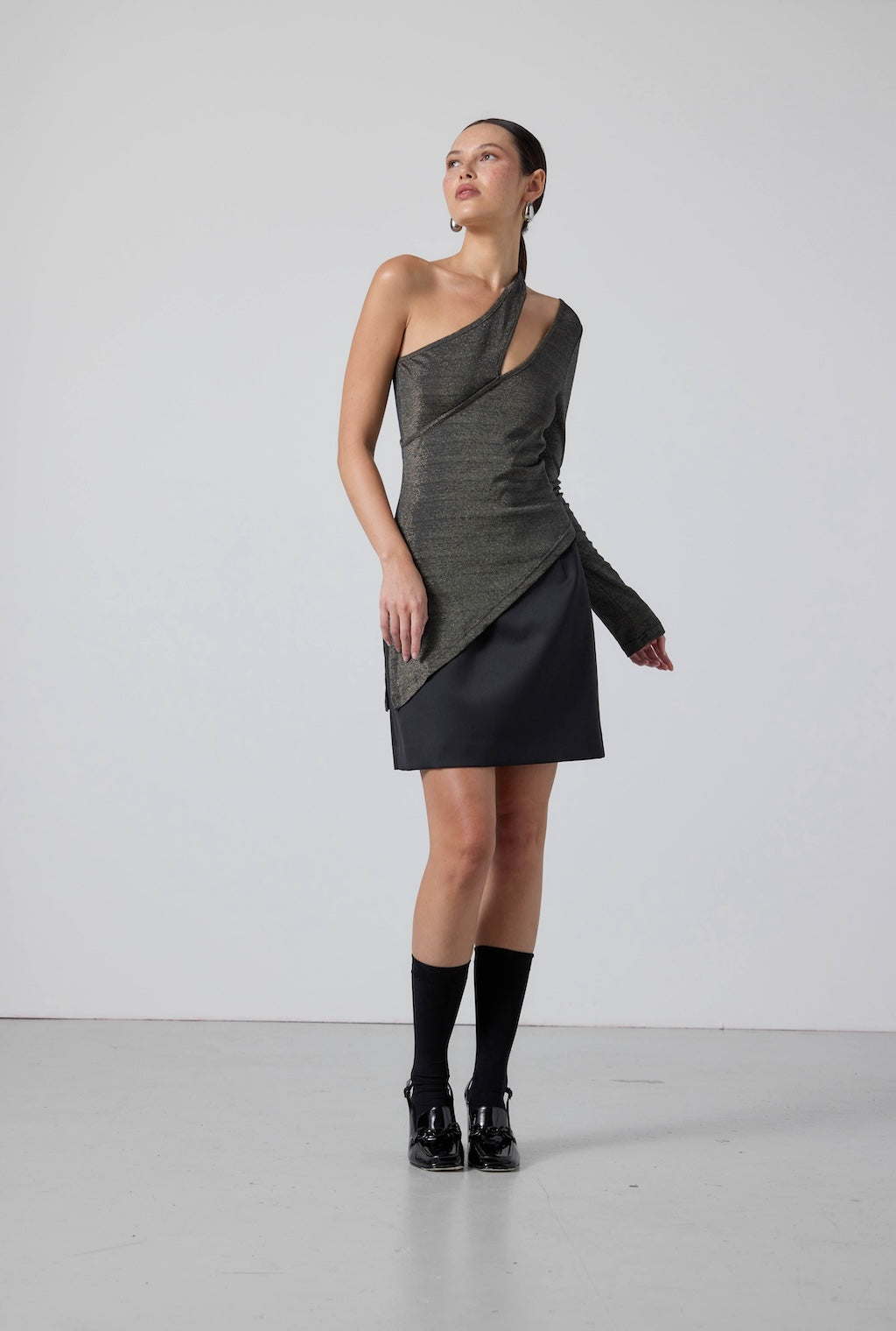 MNK ATELIER - Metallic Top | Black, buy at DOORS NYC