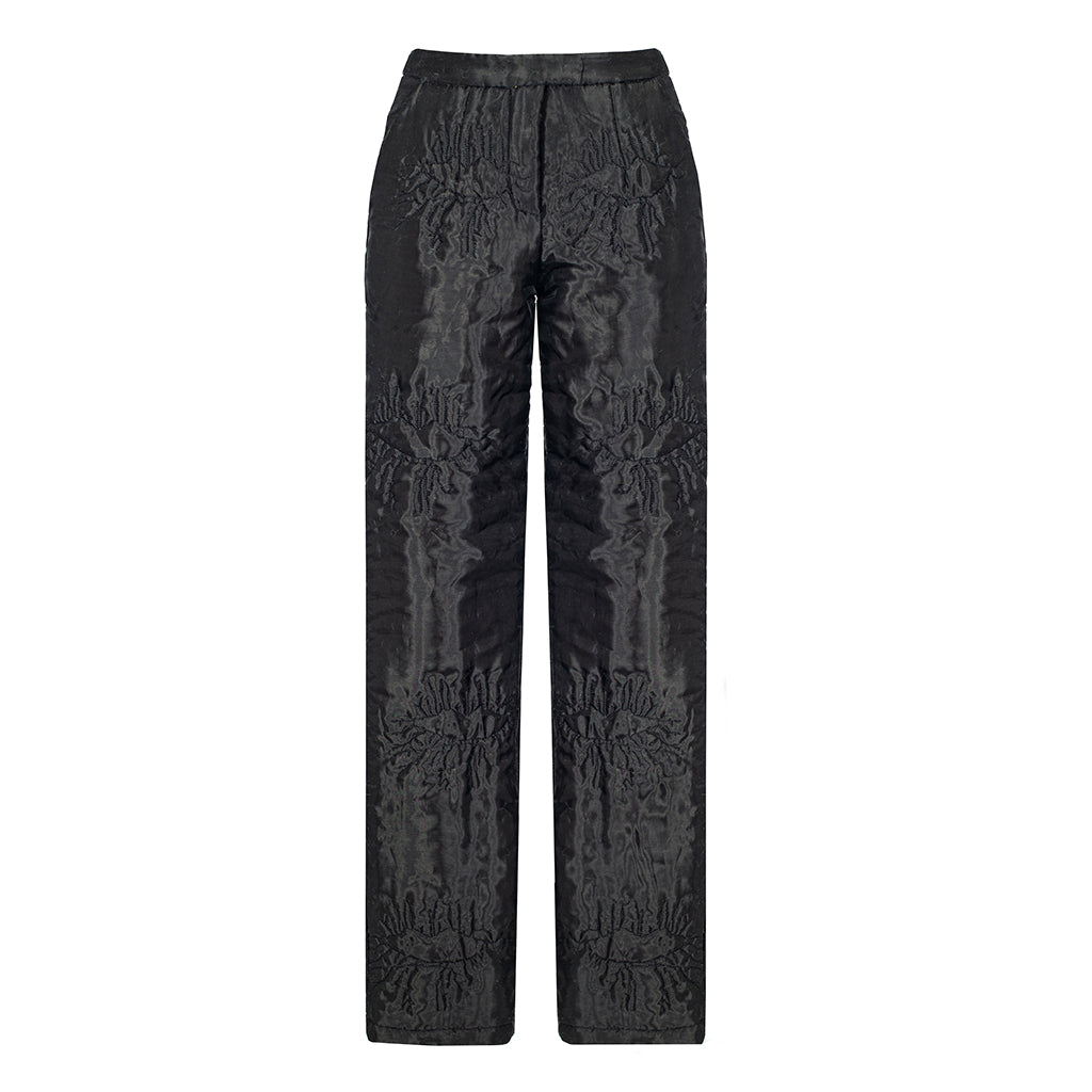 MASHAT - Black Organza Straight Pants, buy at DOORS NYC