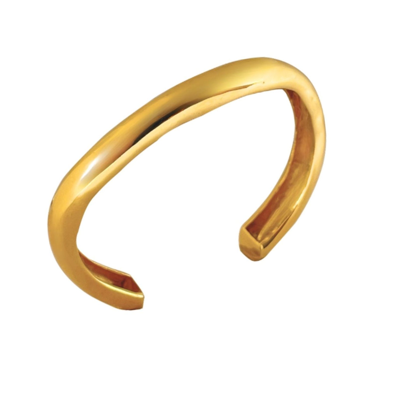 Thick Asymmetric Shiny Gold Bracelet