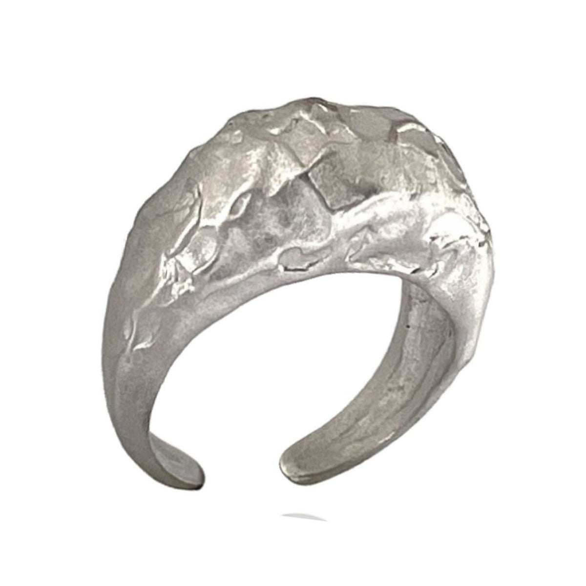 LINYA JEWELRY - Amorphous Matte Silver Oval Ring, buy at DOORS NYC