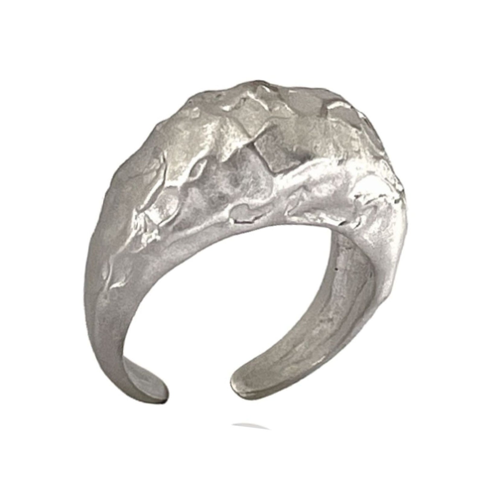 LINYA JEWELRY - Amorphous Matte Silver Oval Ring, buy at DOORS NYC