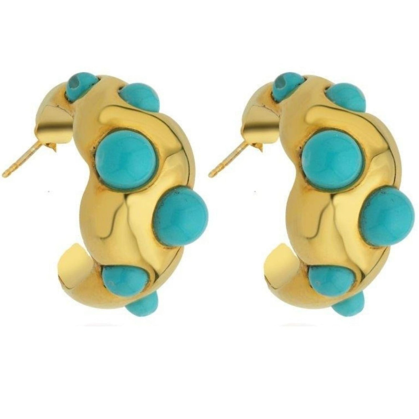 LINYA JEWELRY - Turquoise Hoop Earring, buy at DOORS NYC