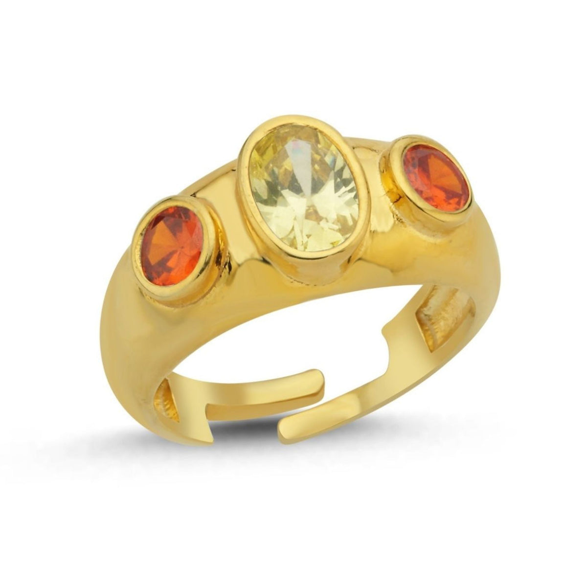 LINYA JEWELRY - Orange Yellow Stone Signet Ring, buy at DOORS NYC