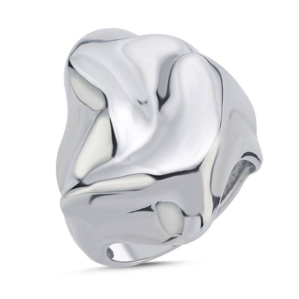 LINYA JEWELRY - Shiny Silver Hammered Big Ring, buy at DOORS NYC
