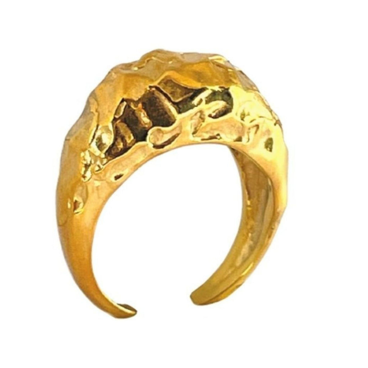 LINYA JEWELRY - Amorphous Shiny Gold Oval Signet Ring, buy at DOORS NYC