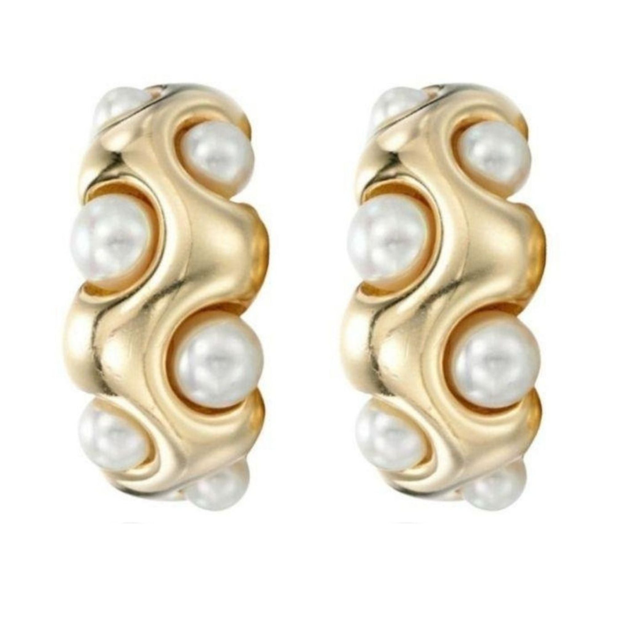 LINYA JEWELRY - Pearl Hoop Earring, buy at DOORS NYC