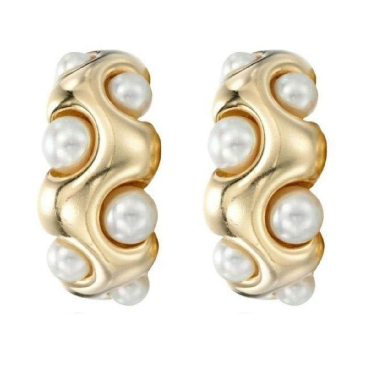 LINYA JEWELRY - Pearl Hoop Earring, buy at DOORS NYC