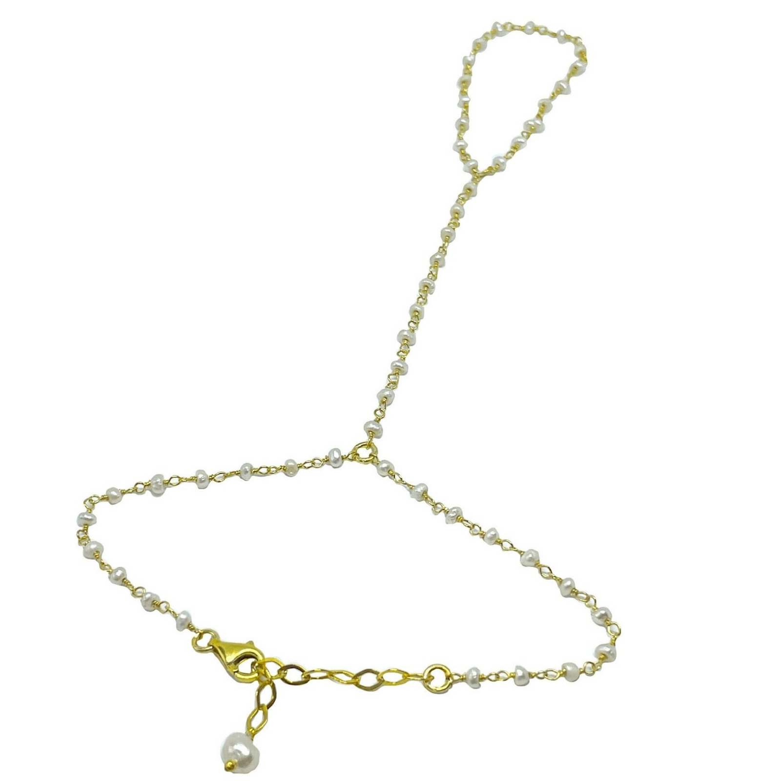 LINYA JEWELRY - Pearl Bashmer Hand Chain Sahmaran | Gold, buy at DOORS NYC