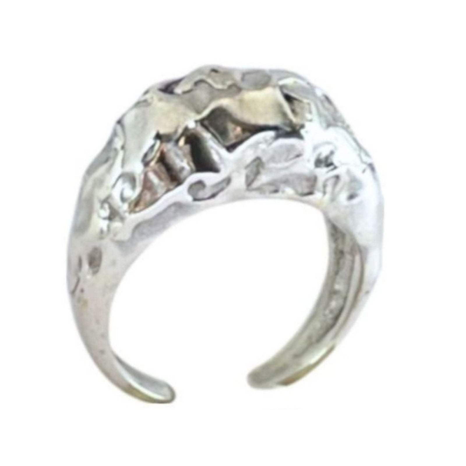 LINYA JEWELRY - Amorphous Shiny Silver Oval Signet Ring, buy at DOORS NYC