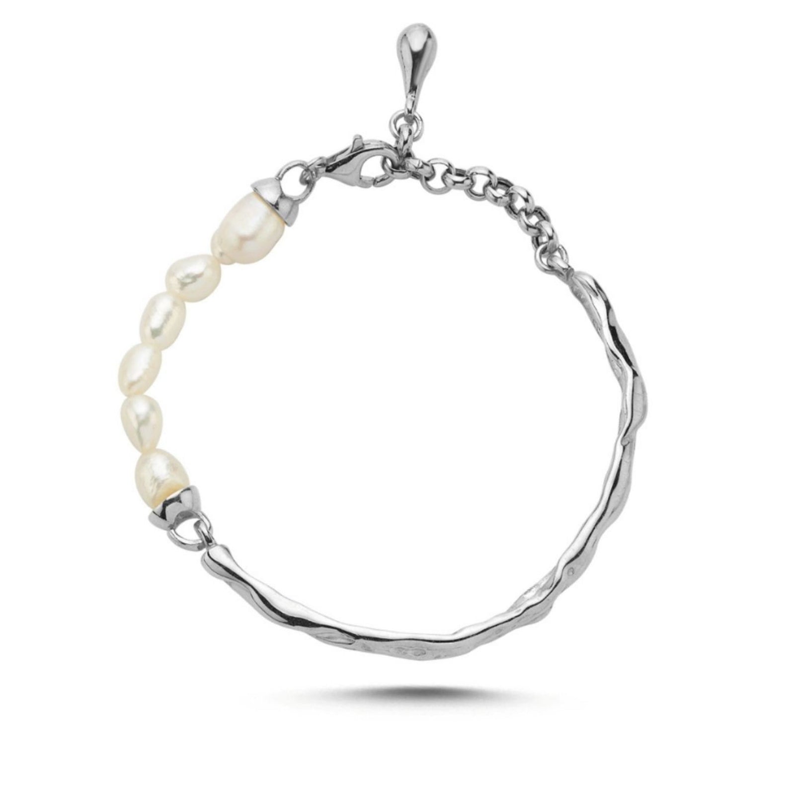 LINYA JEWELRY - Pearl Cuff Bracelet Silver, buy at DOORS NYC