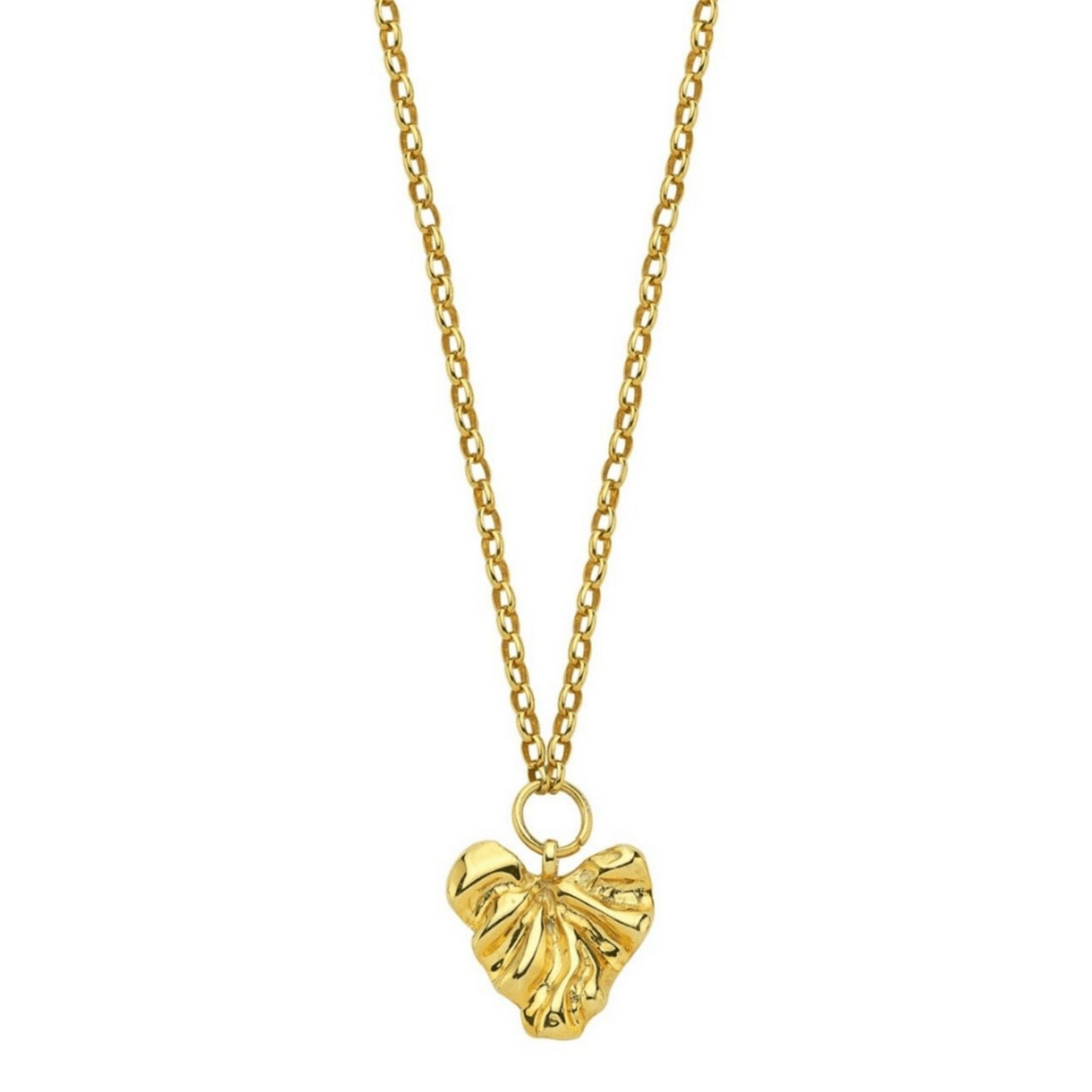 LINYA JEWELRY - Patterned Heart Necklace  | Gold, buy at DOORS NYC