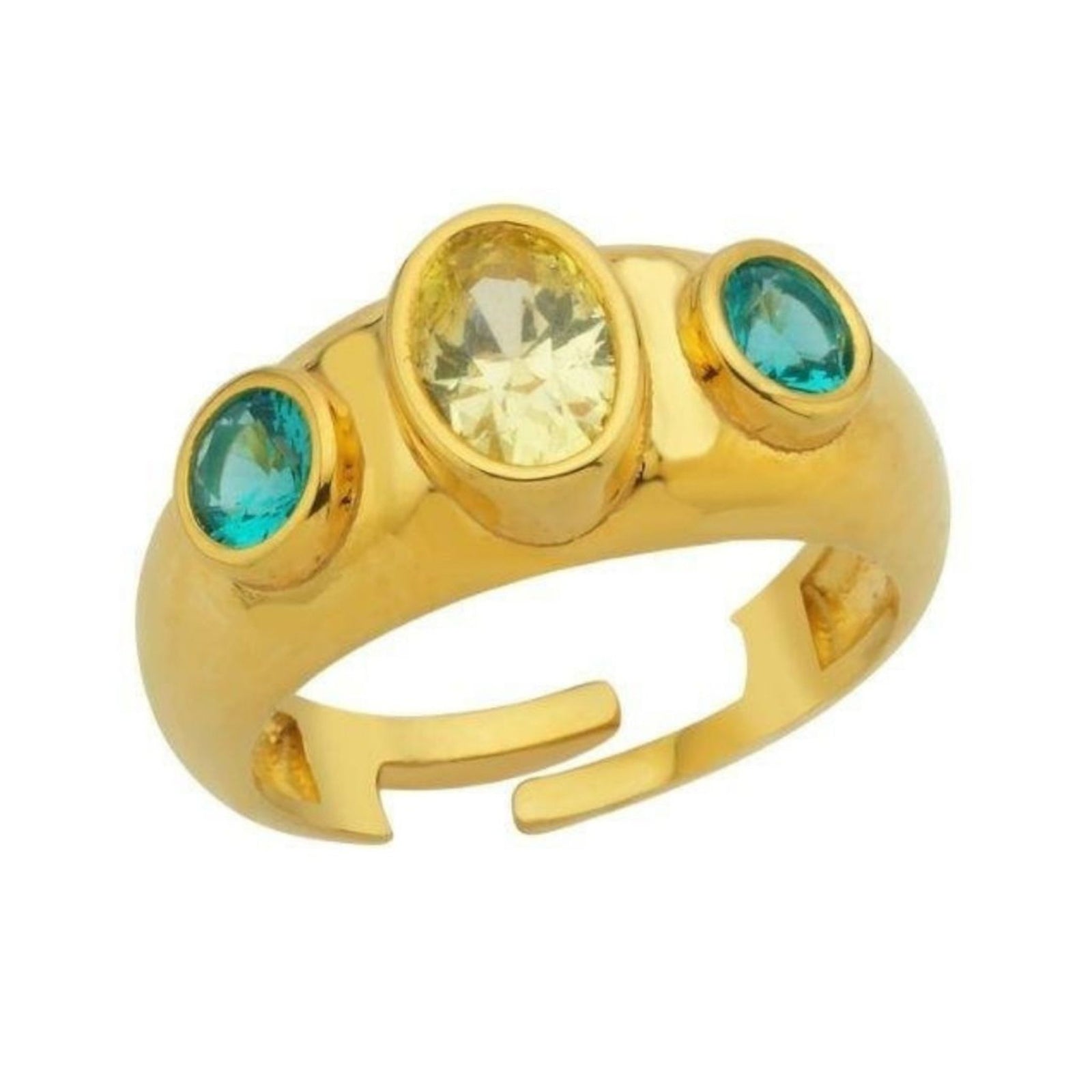 LINYA JEWELRY - Yellow Green Stone Signet Ring, buy at DOORS NYC
