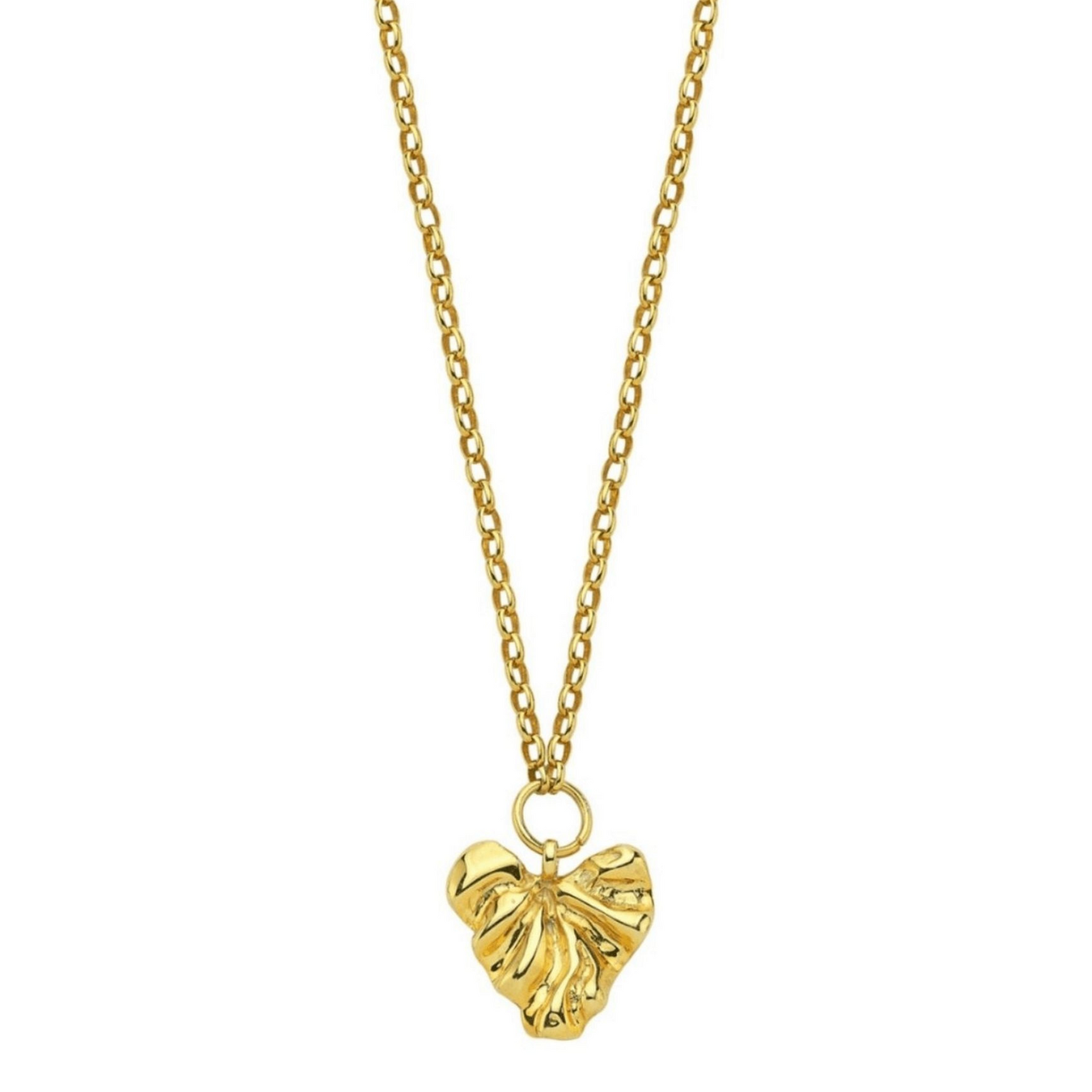 Patterned Heart Necklace | Gold