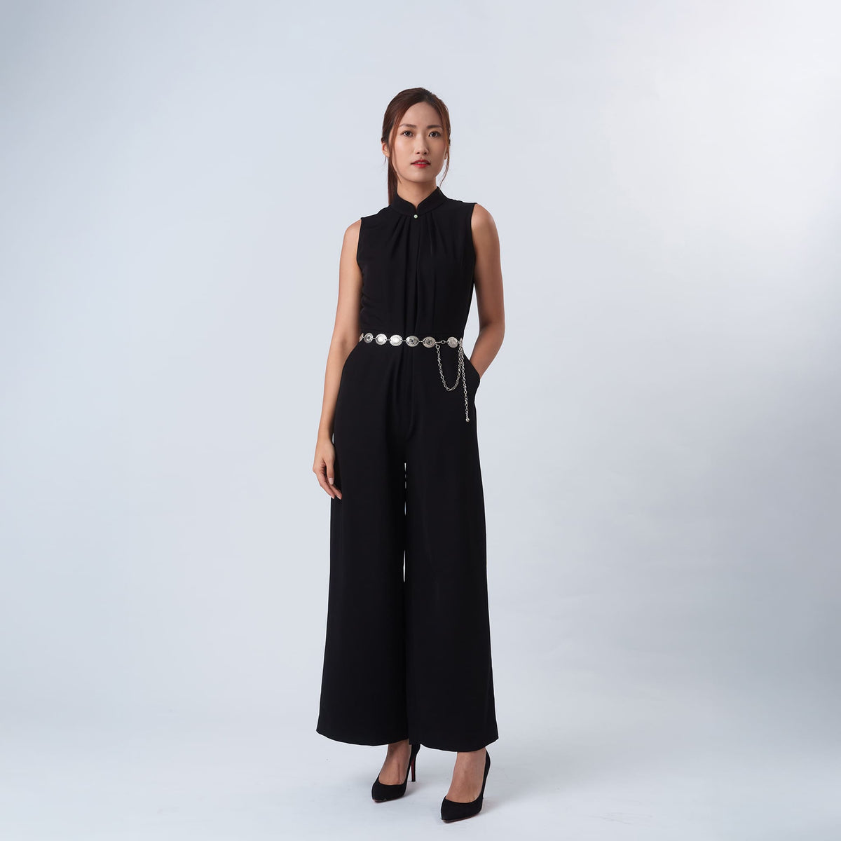 QIPOLOGY - Black Sleeveless Jumpsuit, buy at DOORS NYC