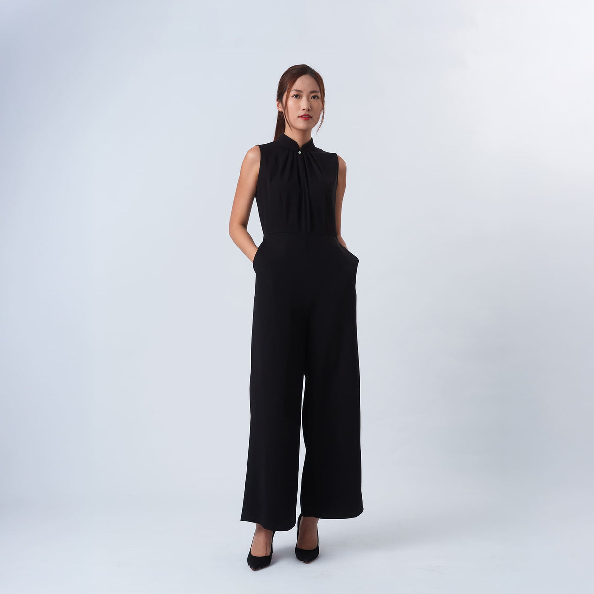 QIPOLOGY - Black Sleeveless Jumpsuit, buy at DOORS NYC