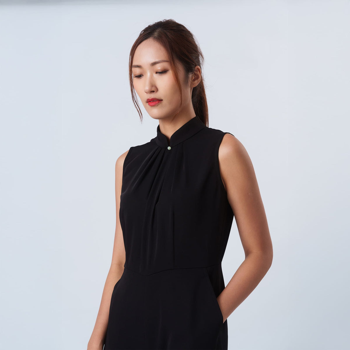 QIPOLOGY - Black Sleeveless Jumpsuit, buy at DOORS NYC