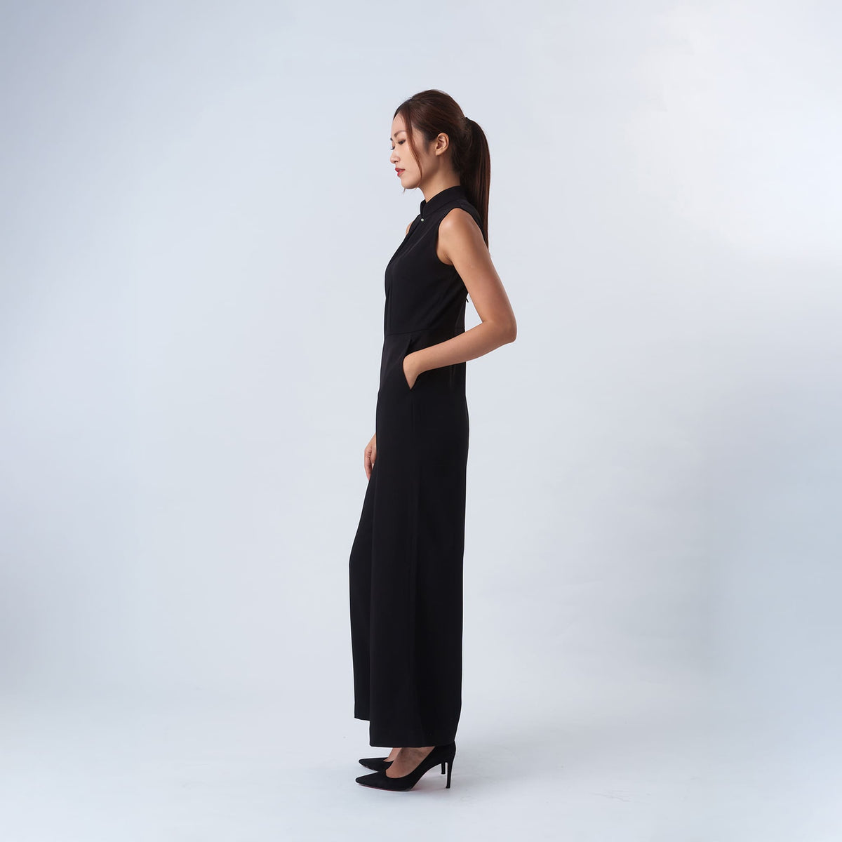 QIPOLOGY - Black Sleeveless Jumpsuit, buy at DOORS NYC